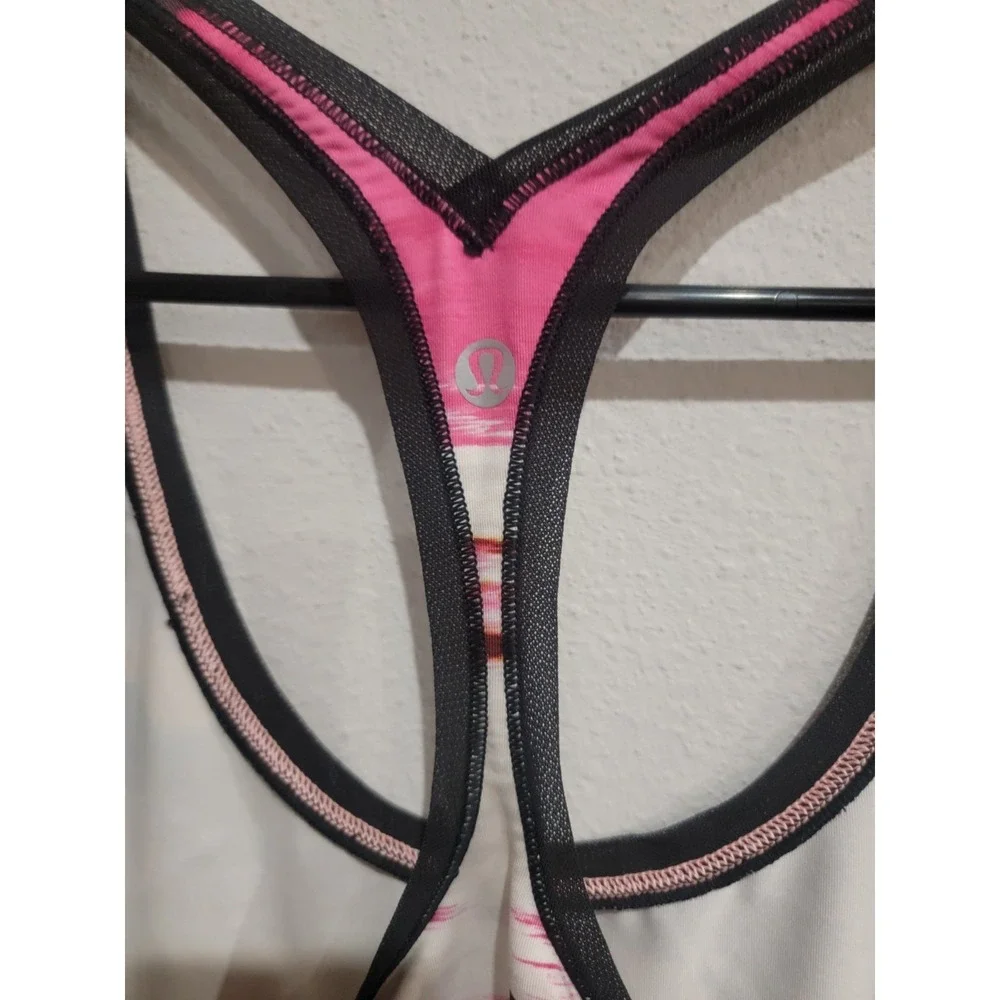 Lululemon Back Mesh Singlet Racerback Tank Top Sz Small 6‎ ? Multicolor Black